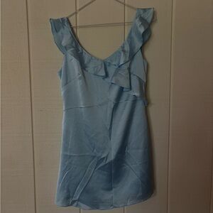 Handmade in Hanoi Baby Blue Satin Mini Dress